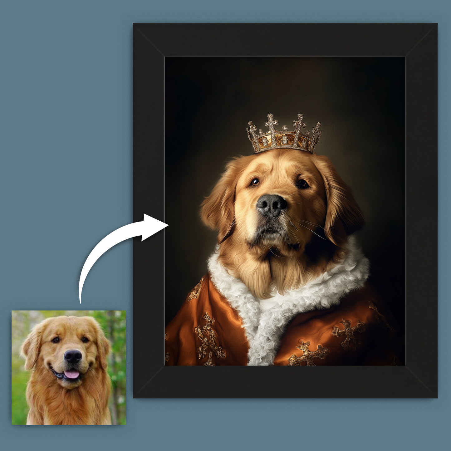 Custom Royal Pet Portraiture Framed Print