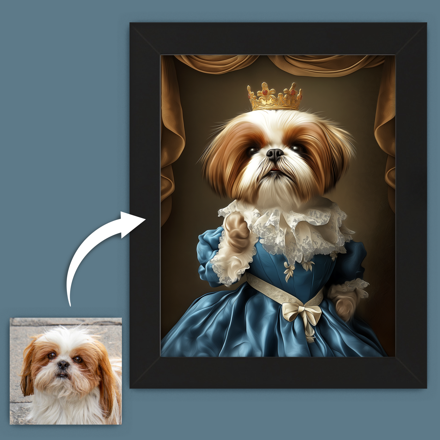 Custom Royal Pet Portraiture Framed Print