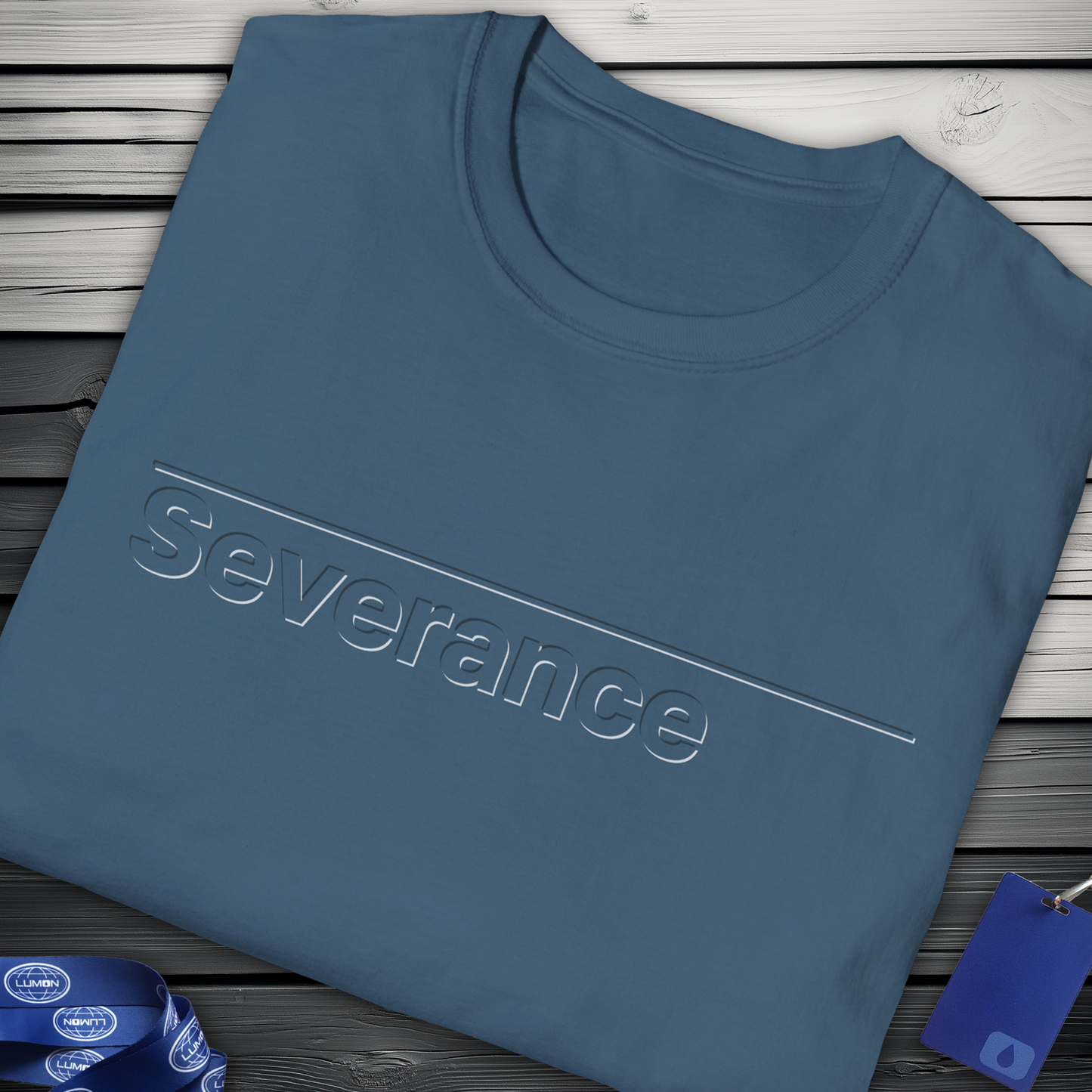 Severance Inspired T-Shirt, Bevelled Text Effect. Apple TV Show Minimalist Design