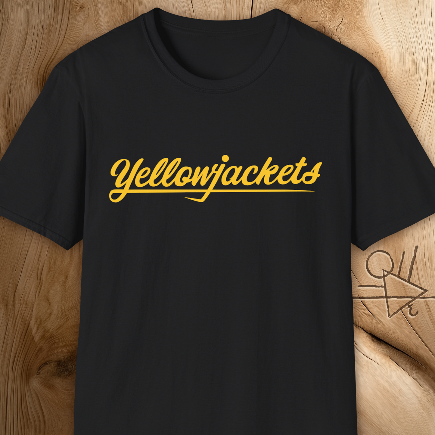 Yellowjackets Retro Script T-Shirt – Vintage Sports Style, Unisex Soft Cotton Tee