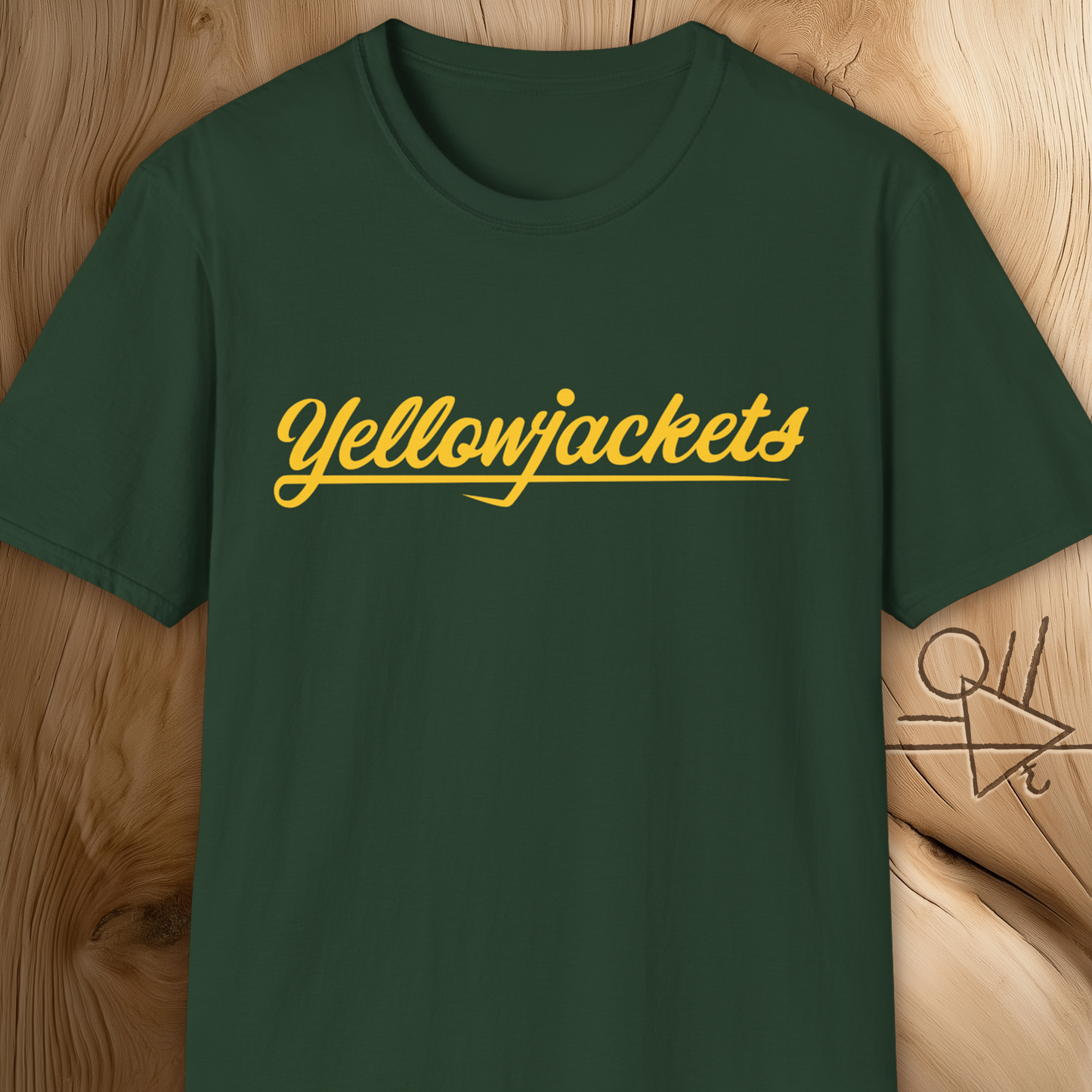 Yellowjackets Retro Script T-Shirt – Vintage Sports Style, Unisex Soft Cotton Tee