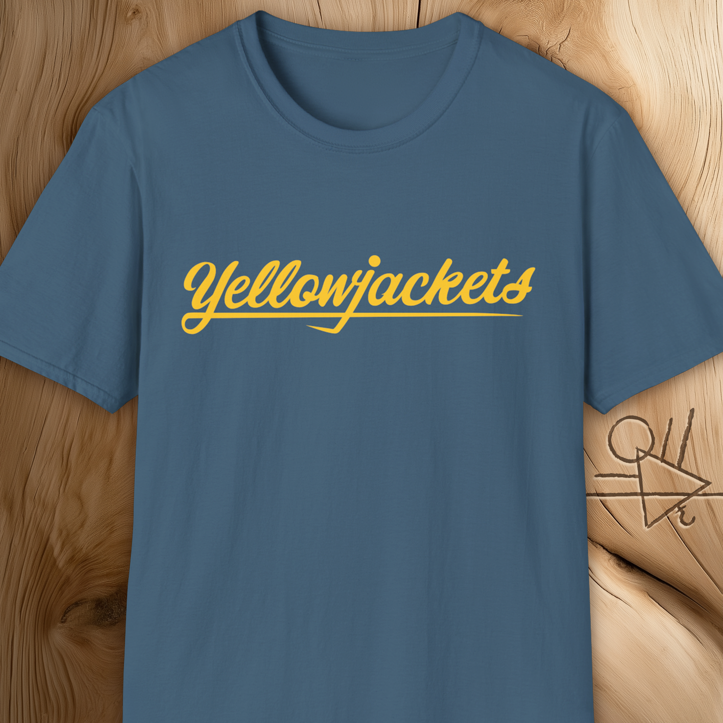 Yellowjackets Retro Script T-Shirt – Vintage Sports Style, Unisex Soft Cotton Tee