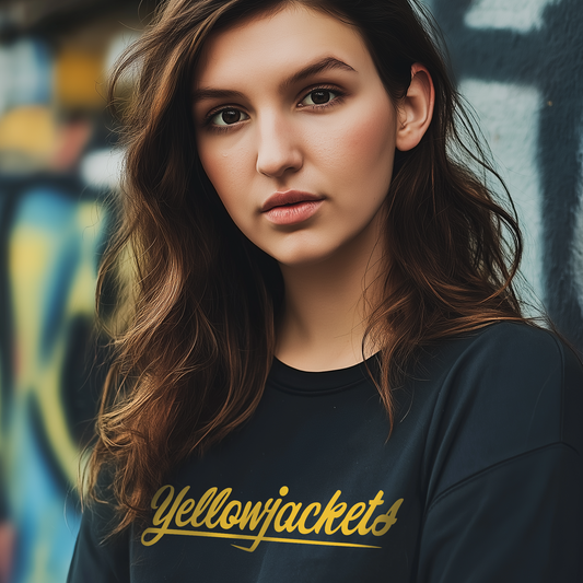 Yellowjackets Retro Script T-Shirt – Vintage Sports Style, Unisex Soft Cotton Tee