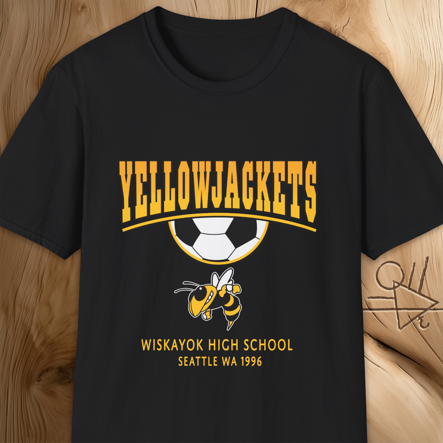 Yellowjackets Soccer T-Shirt Wiskayok High School Seattle WA 1996 – Retro