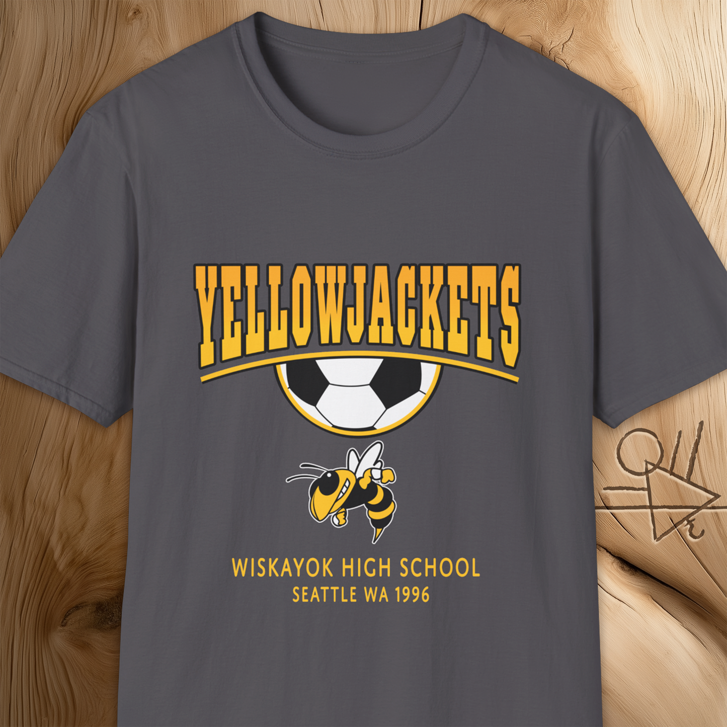 Yellowjackets Soccer T-Shirt Wiskayok High School Seattle WA 1996 – Retro