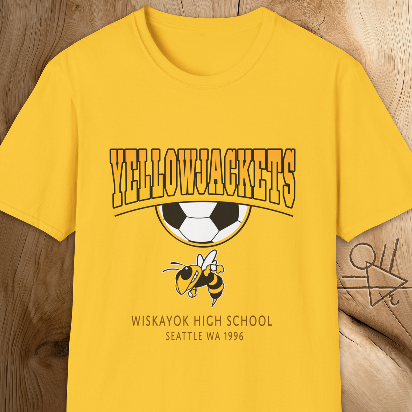 Yellowjackets Soccer T-Shirt Wiskayok High School Seattle WA 1996 – Retro