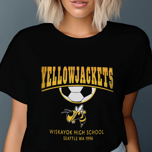 Yellowjackets Soccer T-Shirt Wiskayok High School Seattle WA 1996 – Retro