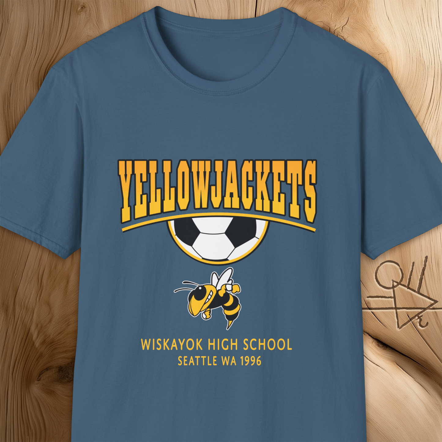Yellowjackets Soccer T-Shirt Wiskayok High School Seattle WA 1996 – Retro