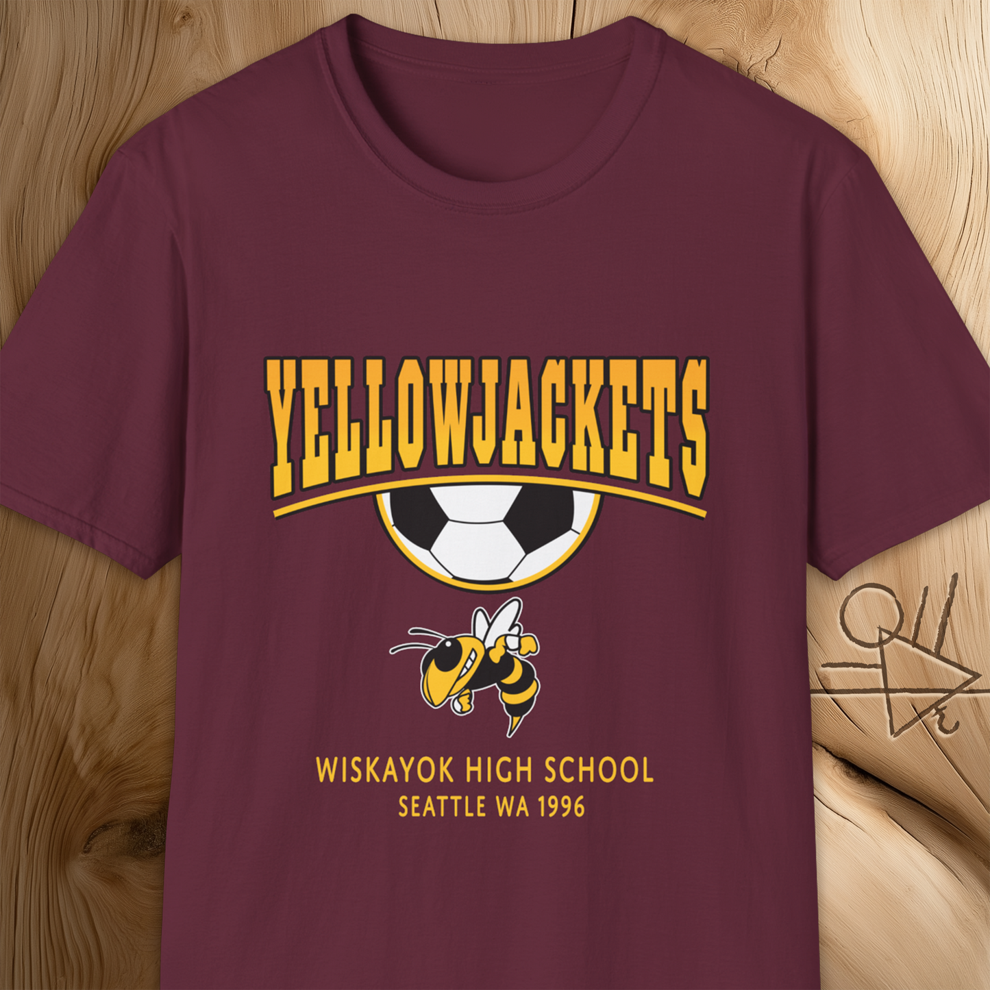 Yellowjackets Soccer T-Shirt Wiskayok High School Seattle WA 1996 – Retro