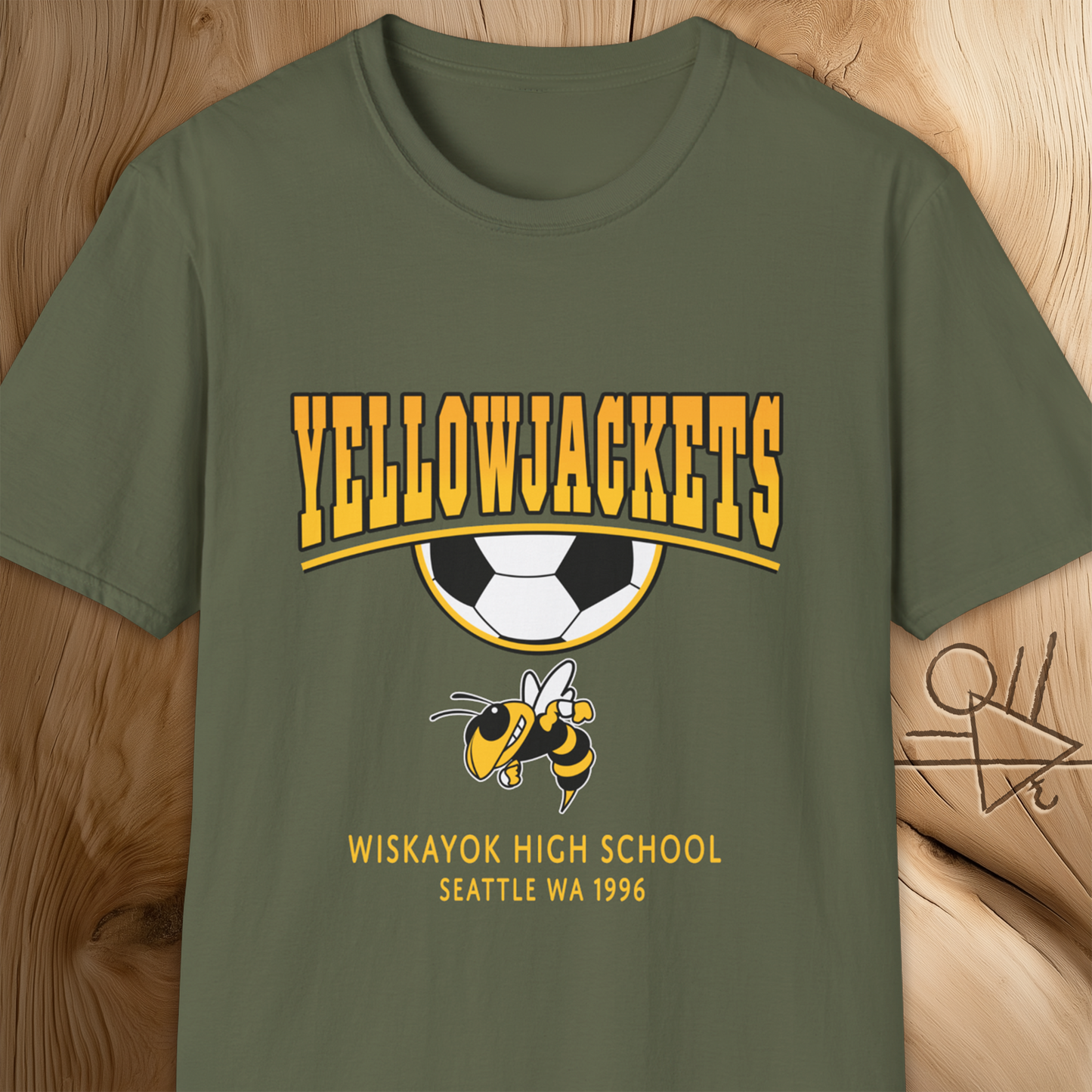 Yellowjackets Soccer T-Shirt Wiskayok High School Seattle WA 1996 – Retro