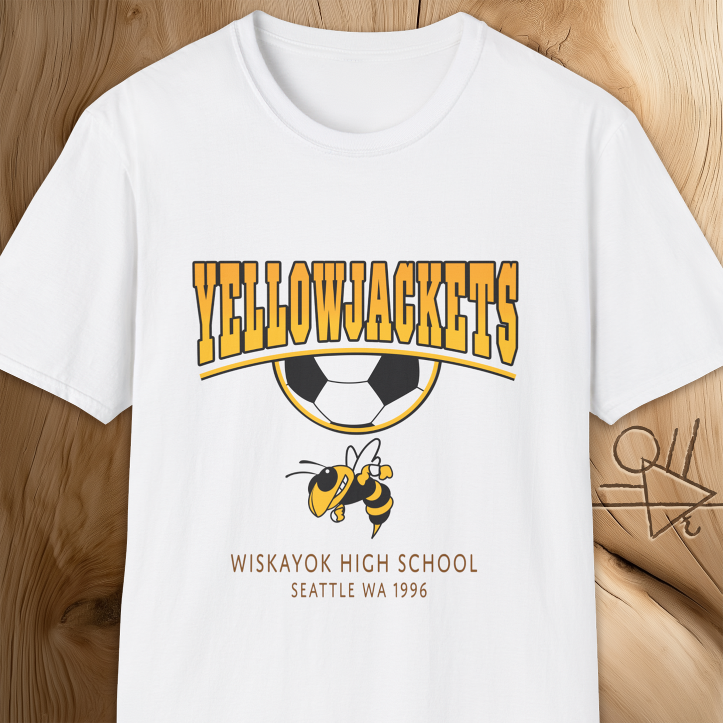 Yellowjackets Soccer T-Shirt Wiskayok High School Seattle WA 1996 – Retro