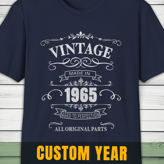 Vintage Custom Year Retro T-Shirt Birthday Personalized Aged to Perfection