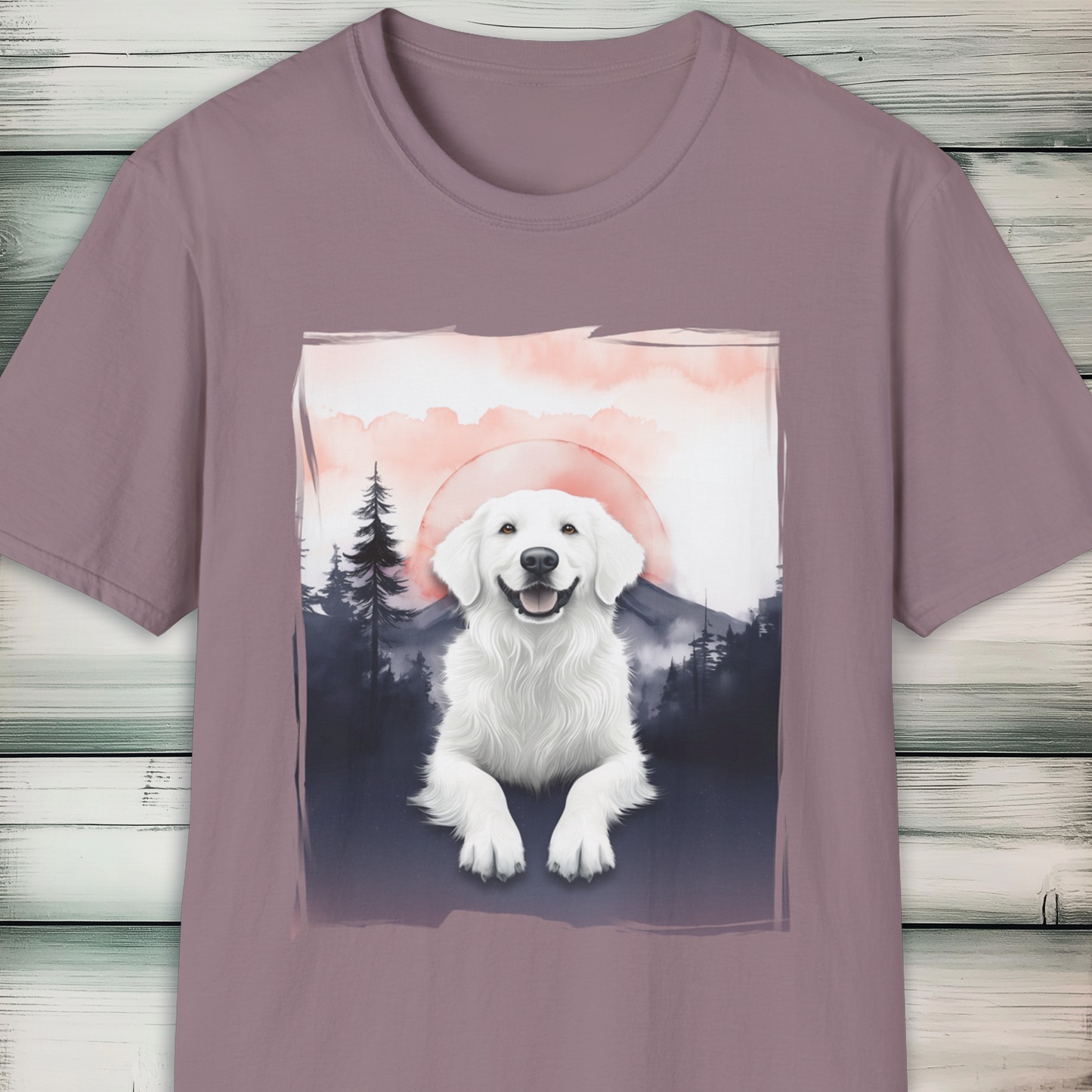 Pyrenees Dog Mountain Sunset T-Shirt