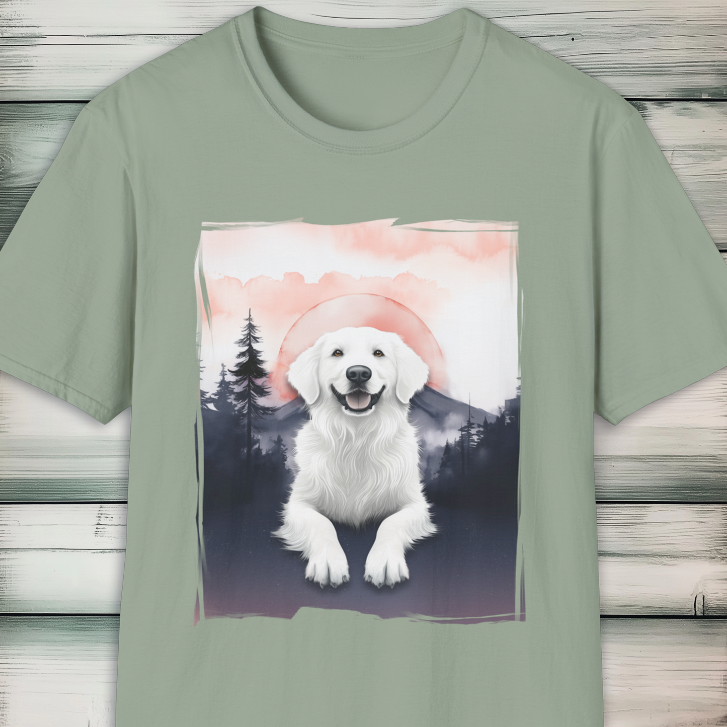 Pyrenees Dog Mountain Sunset T-Shirt