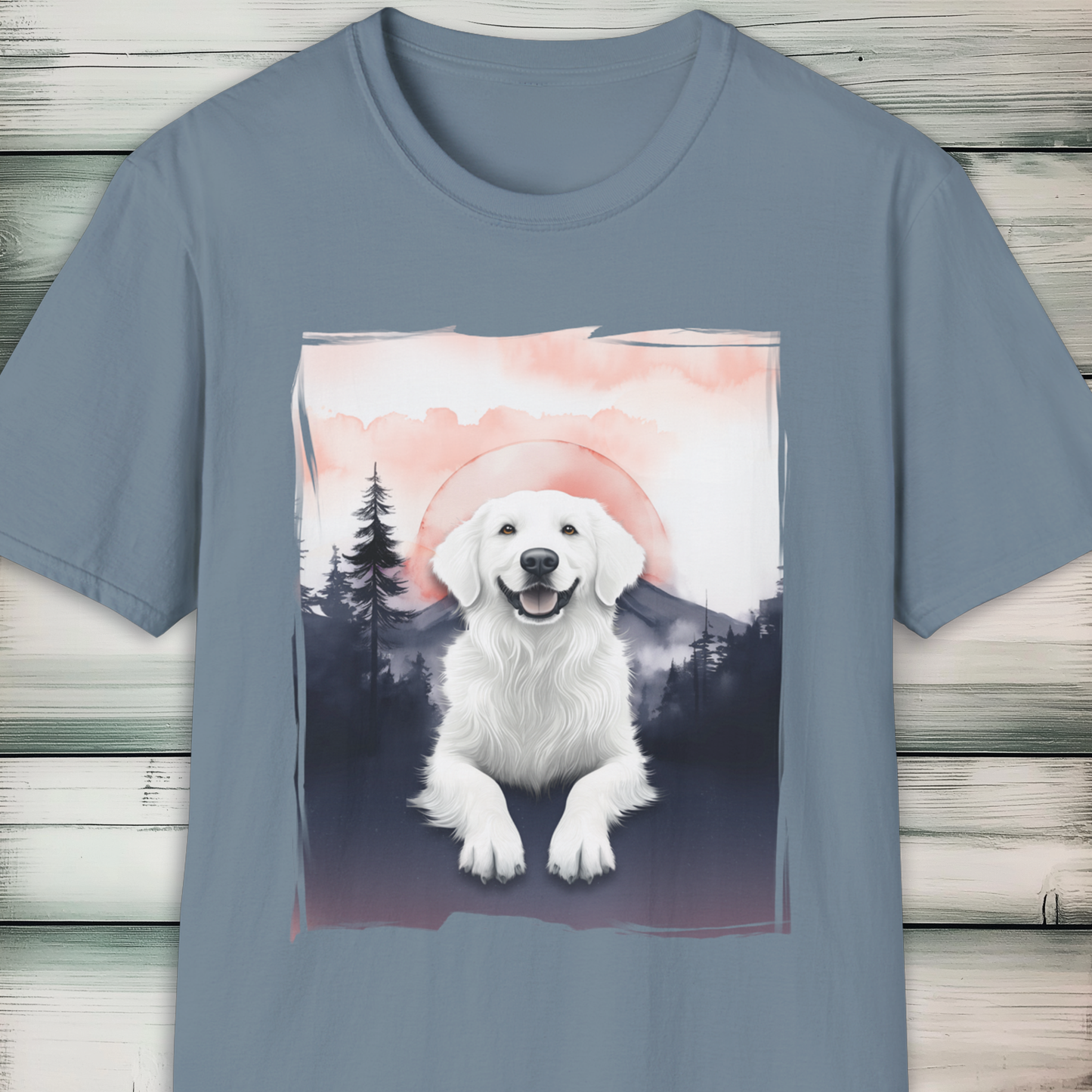 Pyrenees Dog Mountain Sunset T-Shirt
