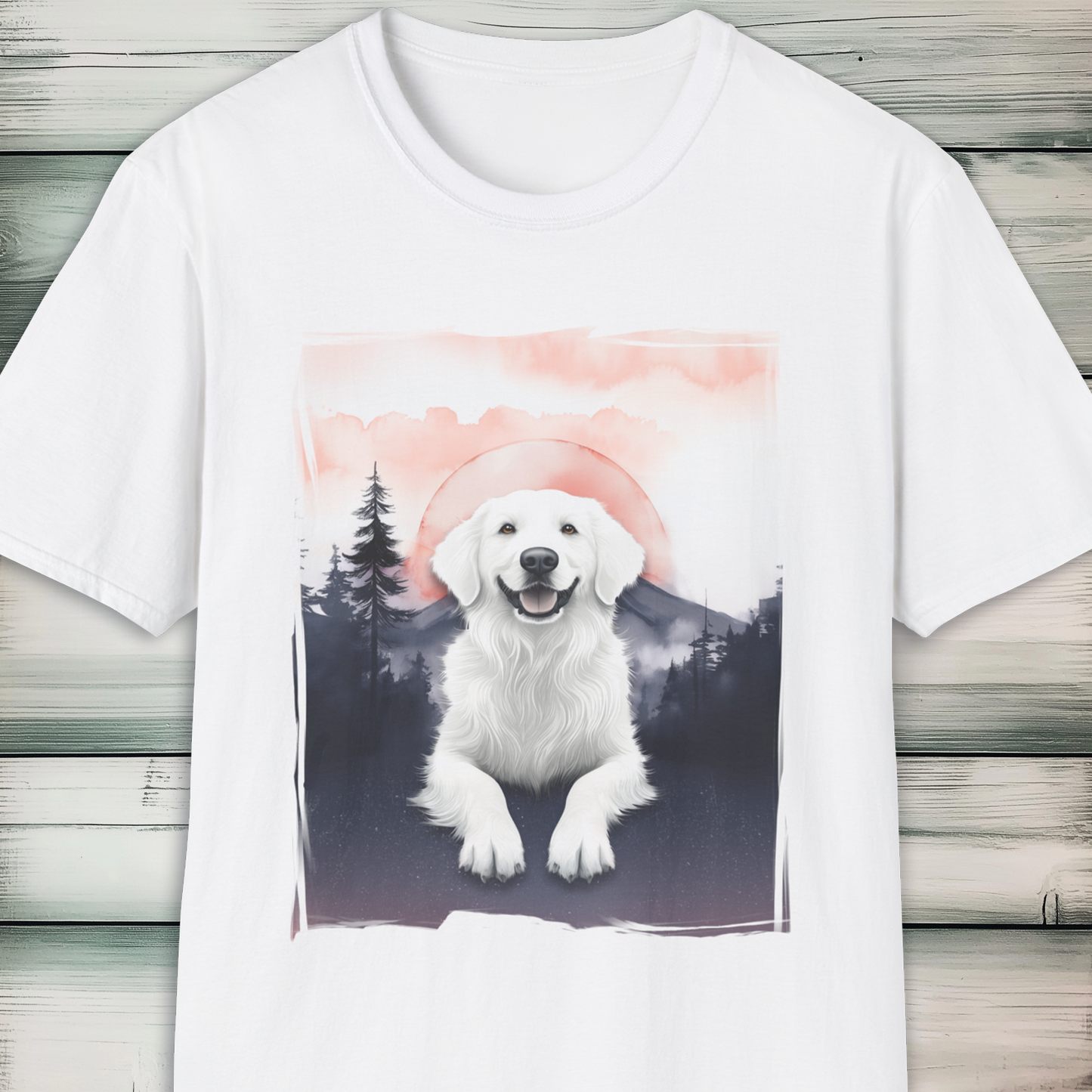 Pyrenees Dog Mountain Sunset T-Shirt