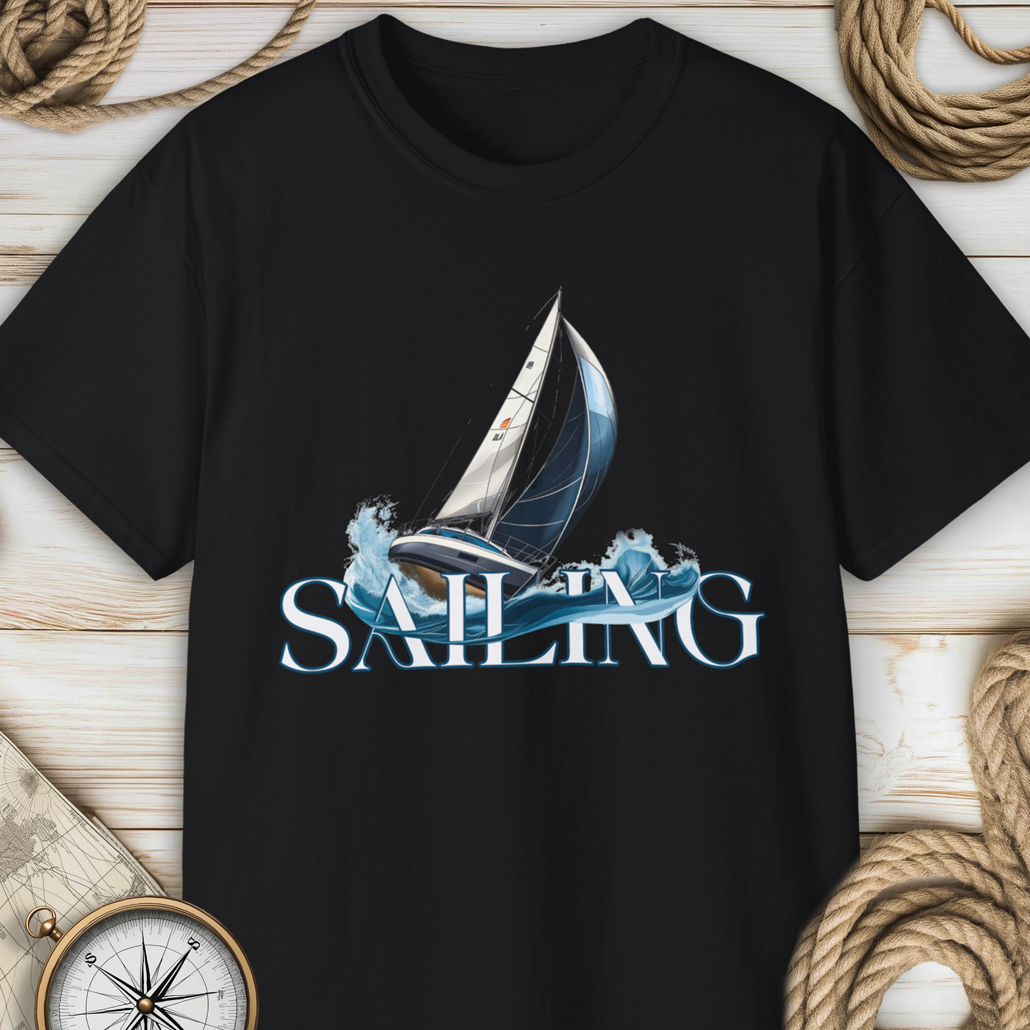 Sailing T-Shirt – Nautical Graphic Tee for Ocean Lovers