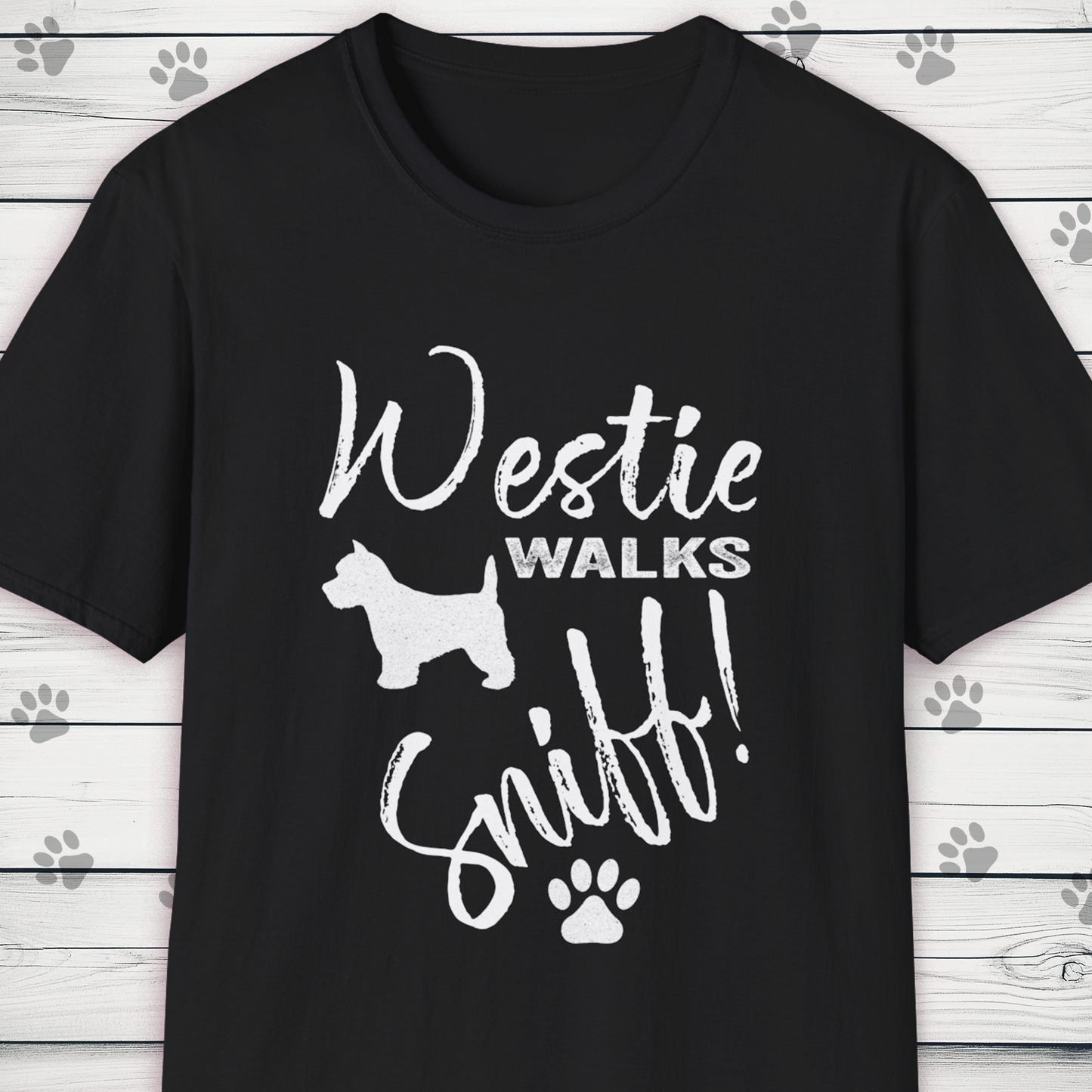 Westie Walks Sniff West Highland Terrier T-Shirt