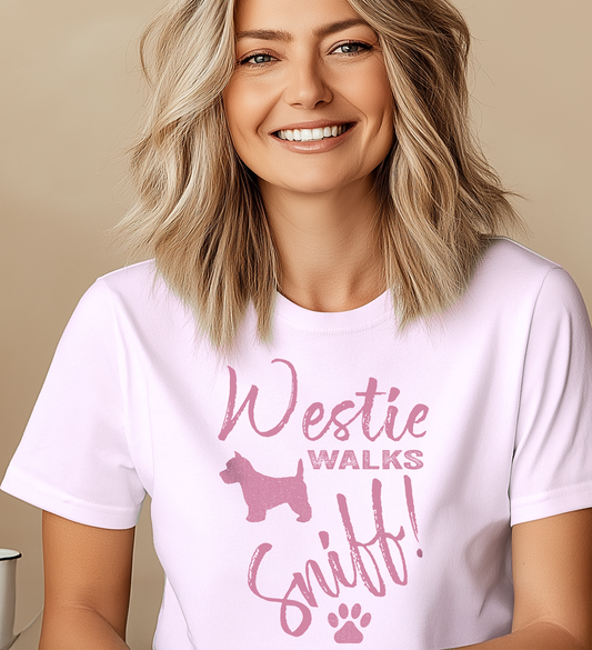 Westie Walks Sniff West Highland Terrier T-Shirt