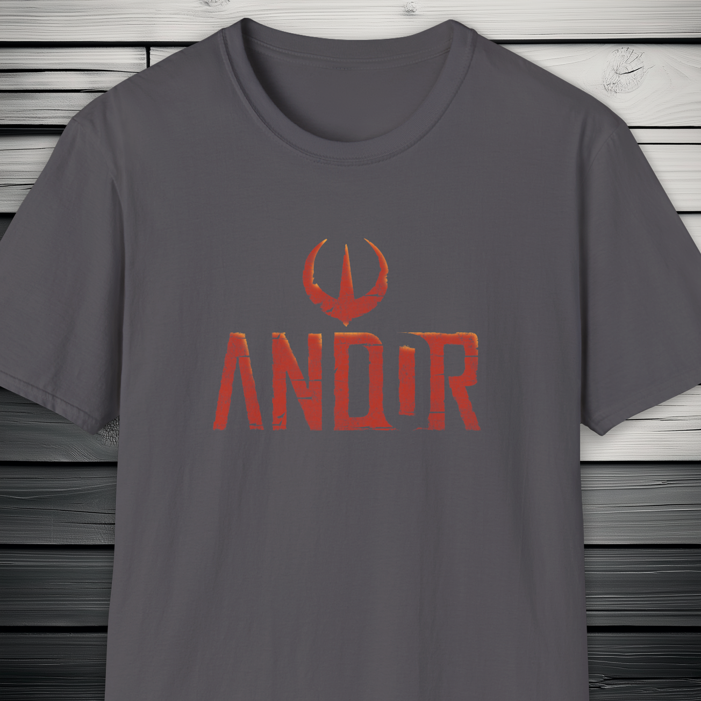 Andor Rebel Emblem T-Shirt – Distressed Red Print