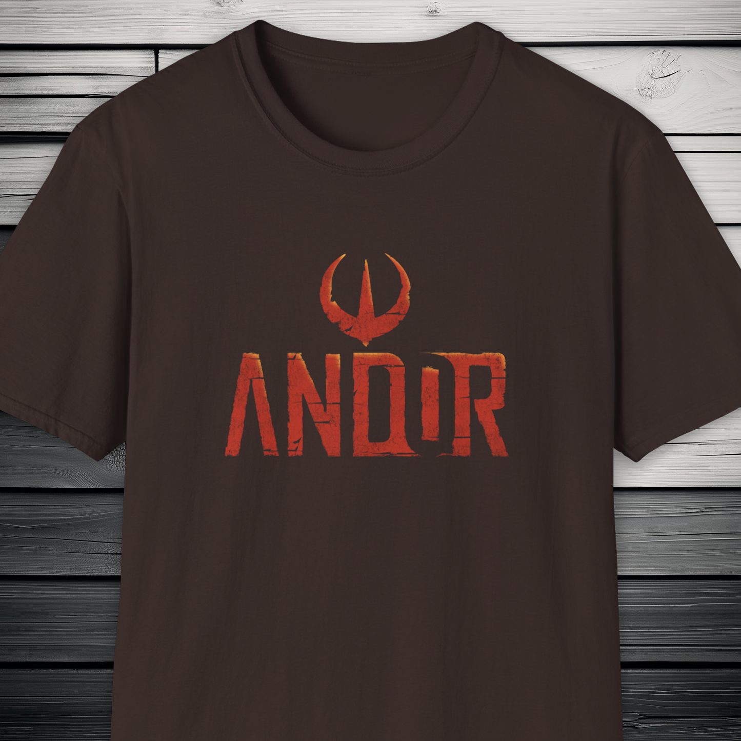 Andor Rebel Emblem T-Shirt – Distressed Red Print