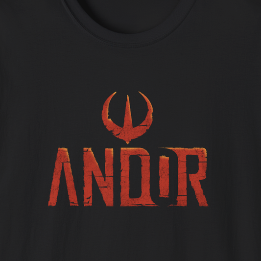 Andor Rebel Emblem T-Shirt – Distressed Red Print
