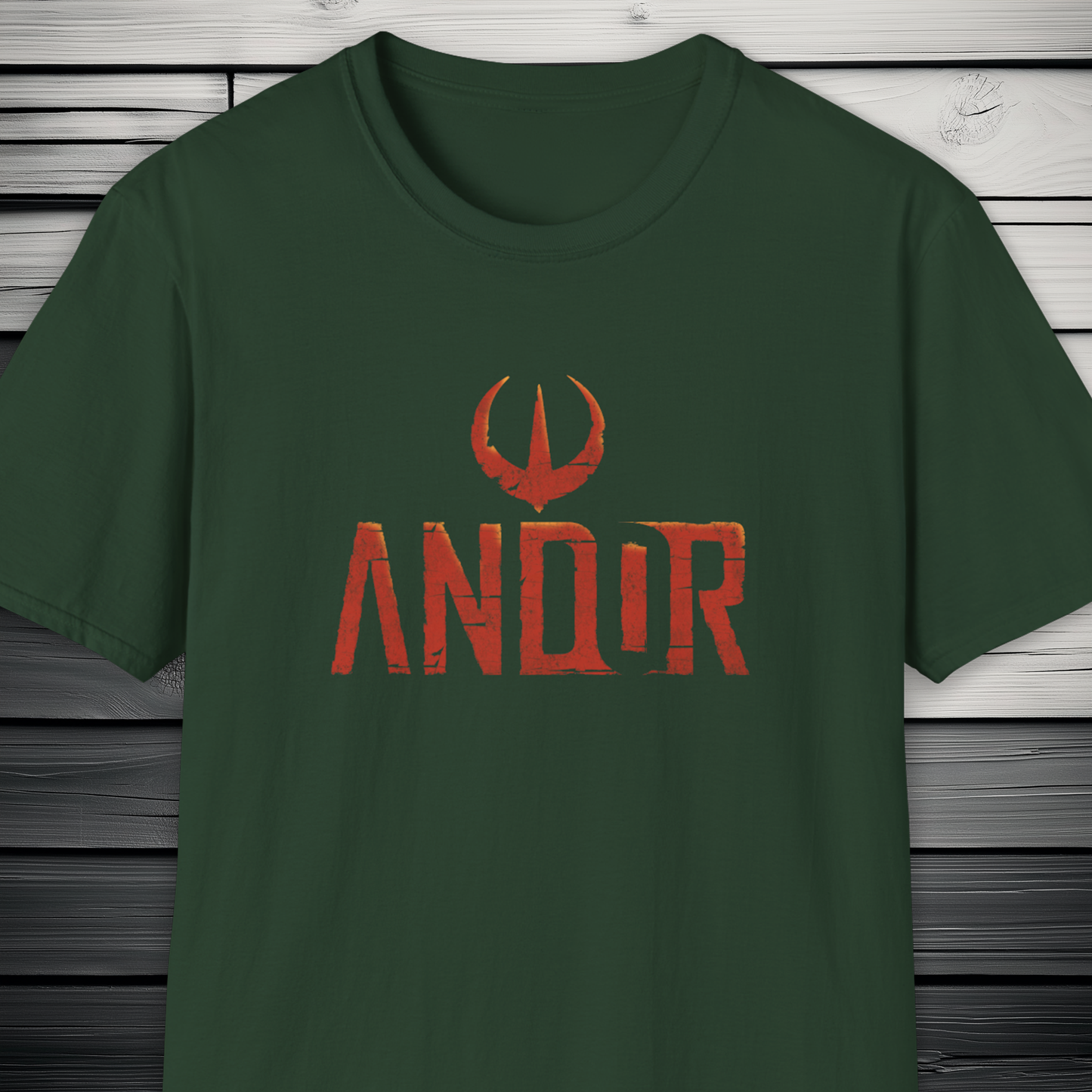 Andor Rebel Emblem T-Shirt – Distressed Red Print