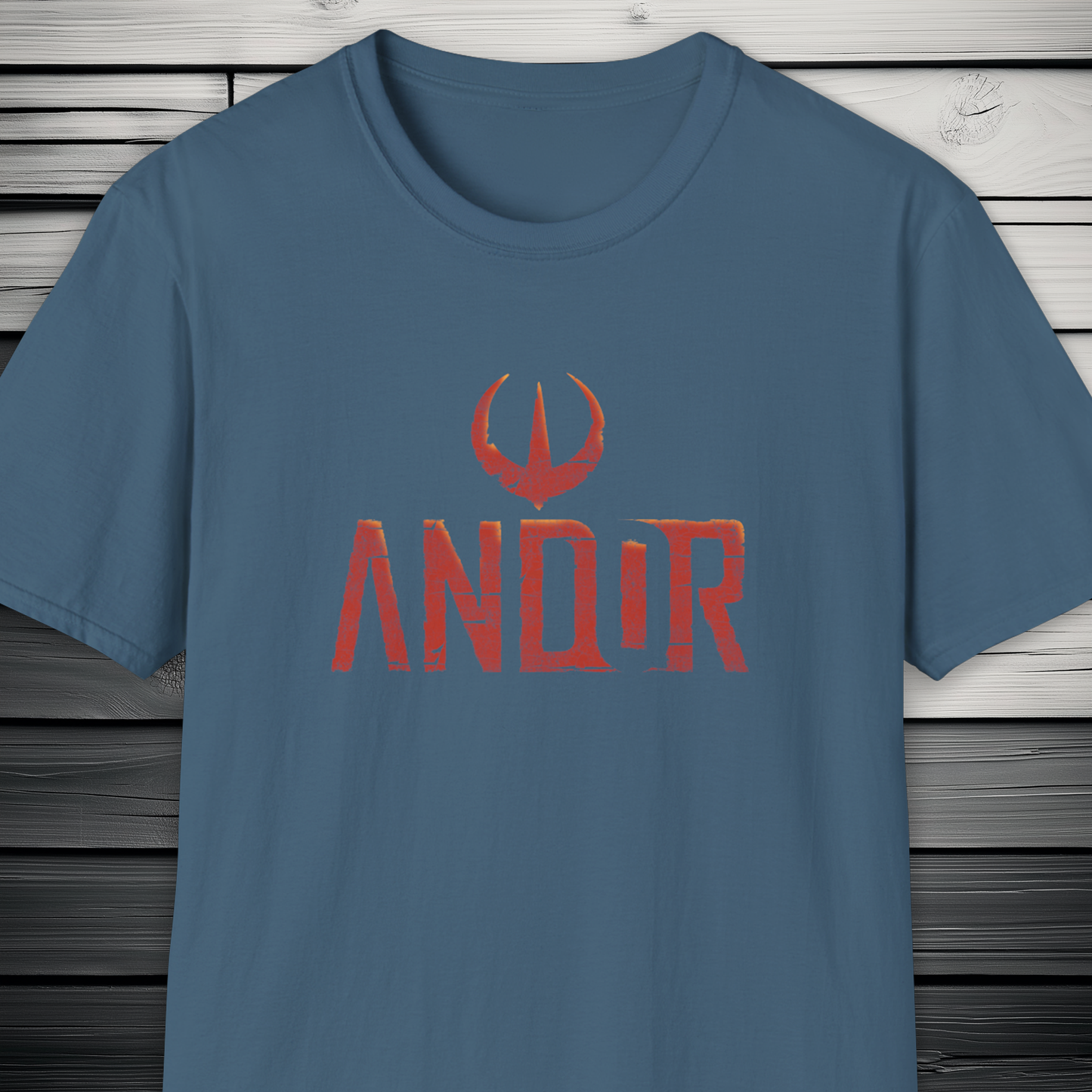 Andor Rebel Emblem T-Shirt – Distressed Red Print