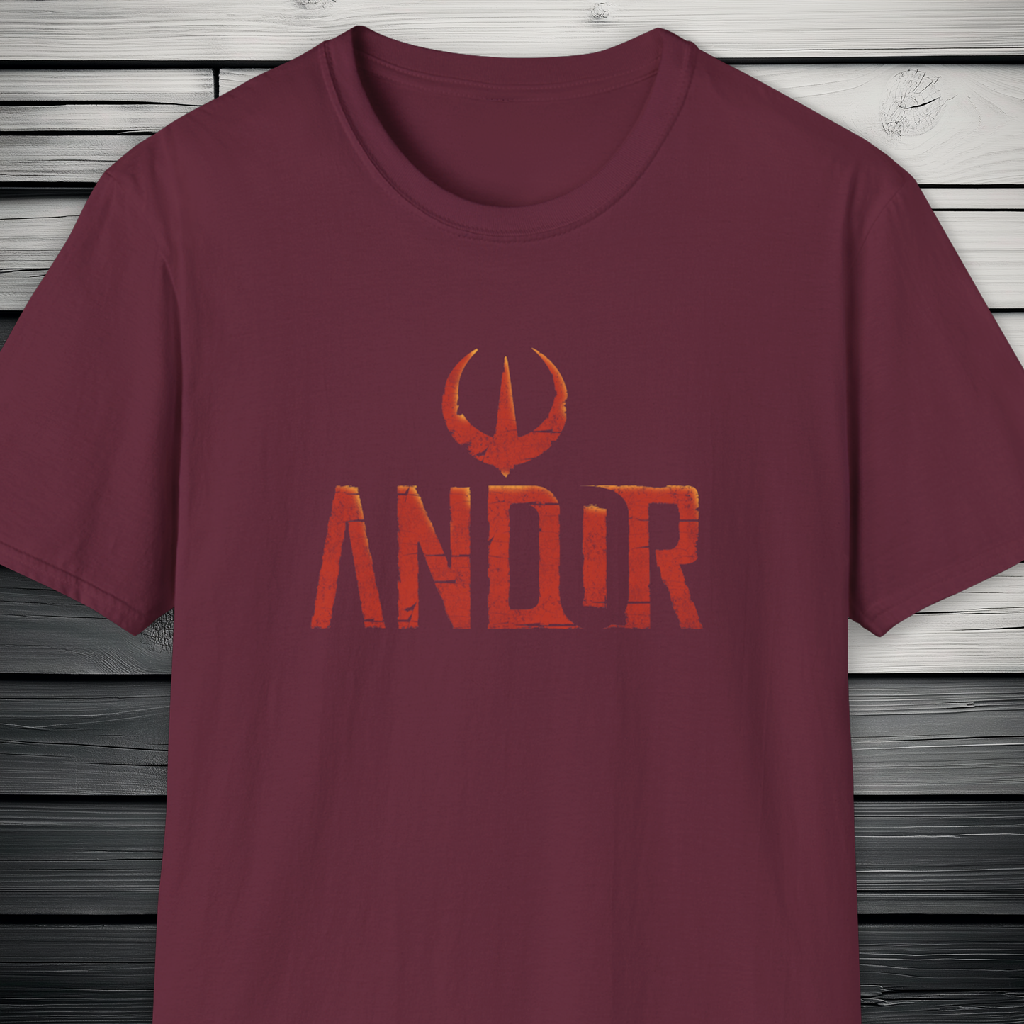 Andor Rebel Emblem T-Shirt – Distressed Red Print