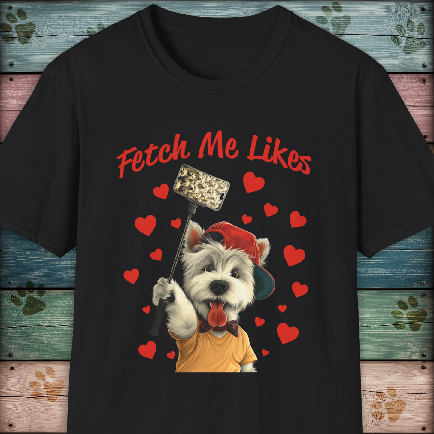 Fetch Me Likes – Funny Dog Selfie T-Shirt KatKouture Dogfluencer Collection