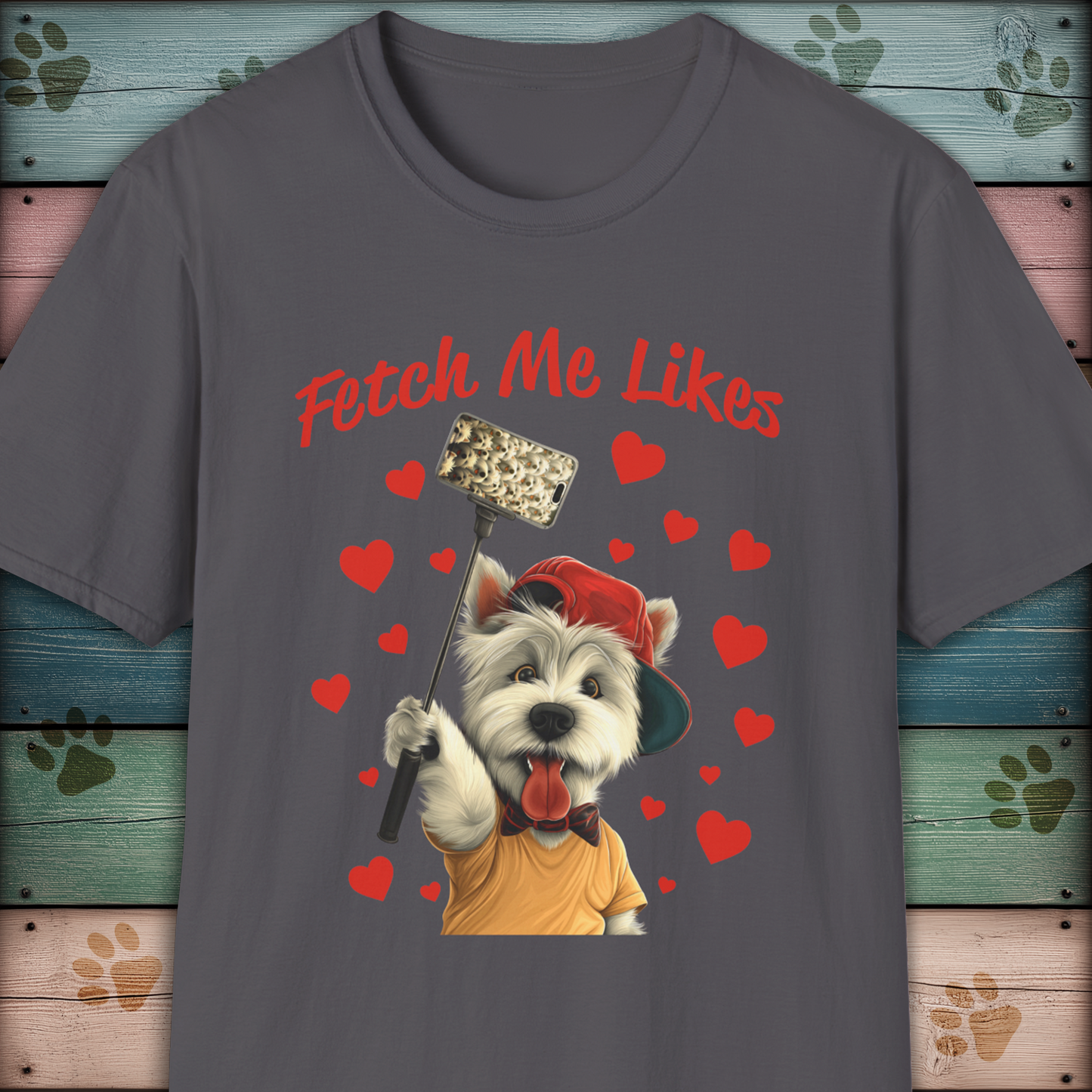Fetch Me Likes – Funny Dog Selfie T-Shirt KatKouture Dogfluencer Collection