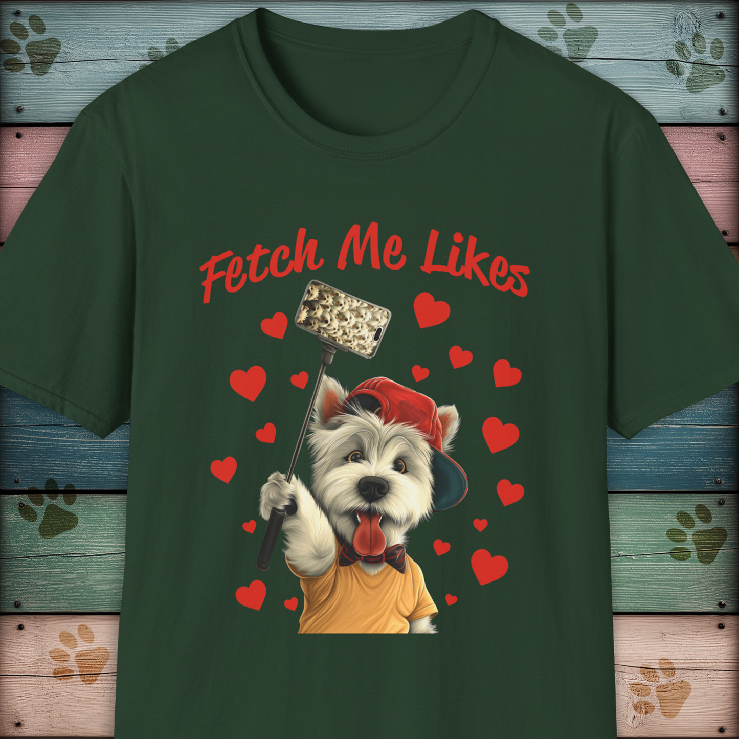 Fetch Me Likes – Funny Dog Selfie T-Shirt KatKouture Dogfluencer Collection