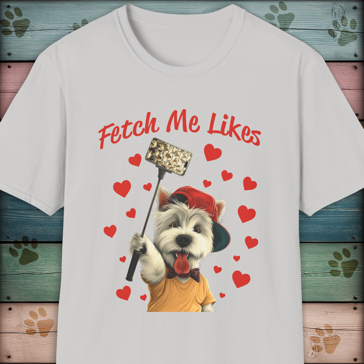Fetch Me Likes – Funny Dog Selfie T-Shirt KatKouture Dogfluencer Collection