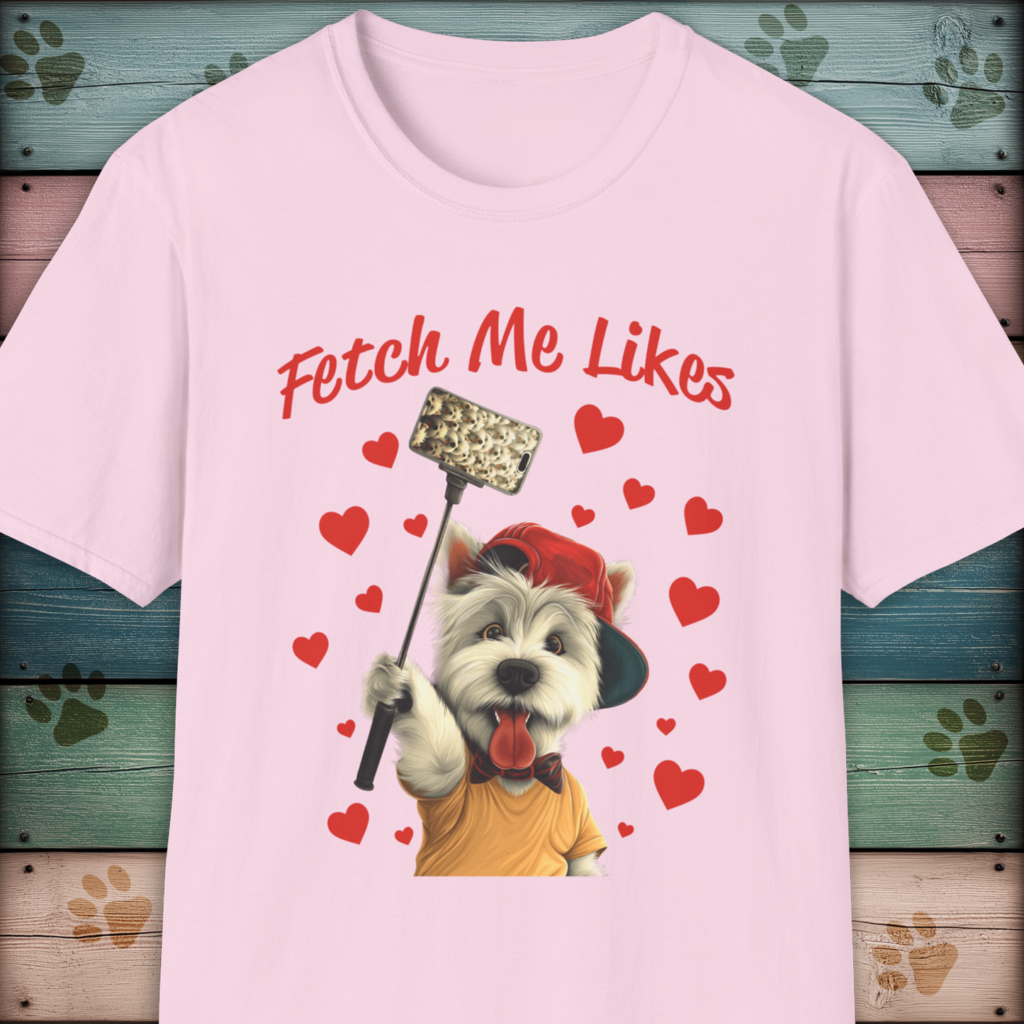 Fetch Me Likes – Funny Dog Selfie T-Shirt KatKouture Dogfluencer Collection