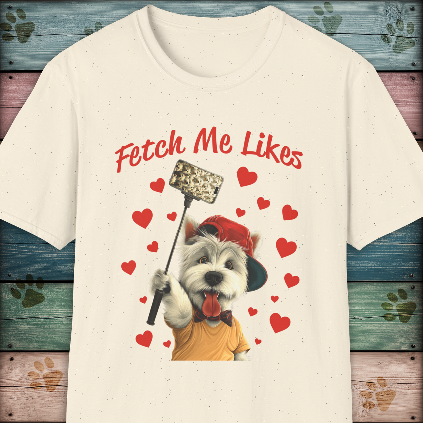Fetch Me Likes – Funny Dog Selfie T-Shirt KatKouture Dogfluencer Collection