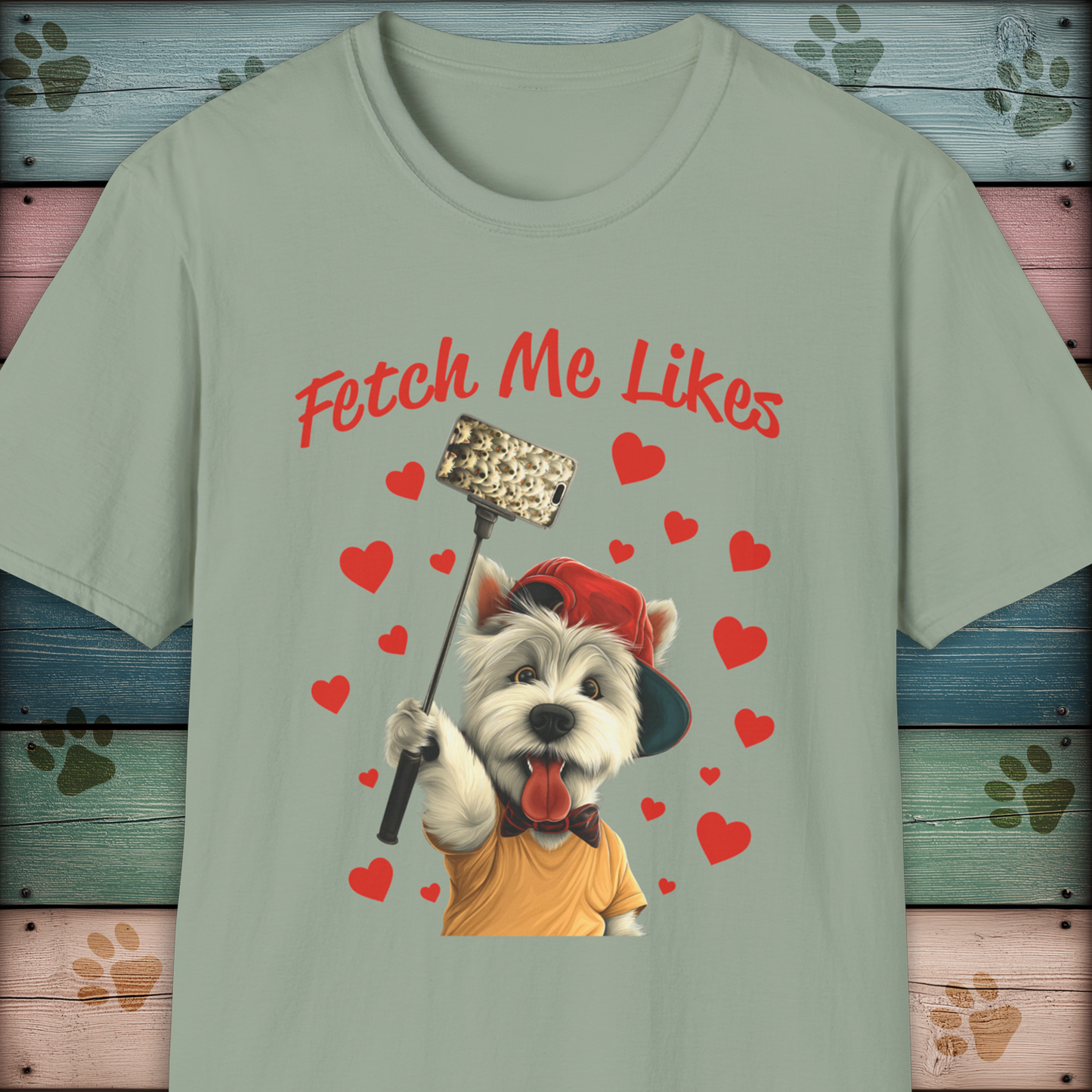 Fetch Me Likes – Funny Dog Selfie T-Shirt KatKouture Dogfluencer Collection