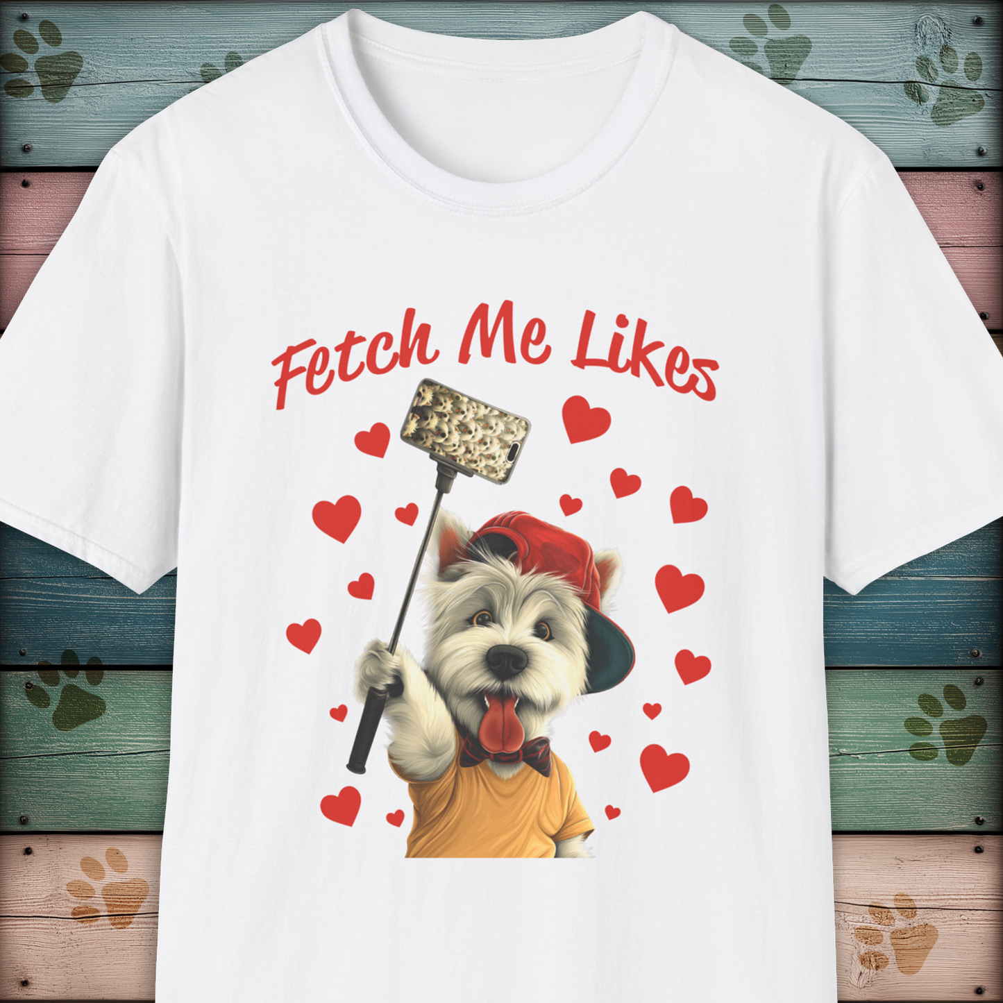 Fetch Me Likes – Funny Dog Selfie T-Shirt KatKouture Dogfluencer Collection