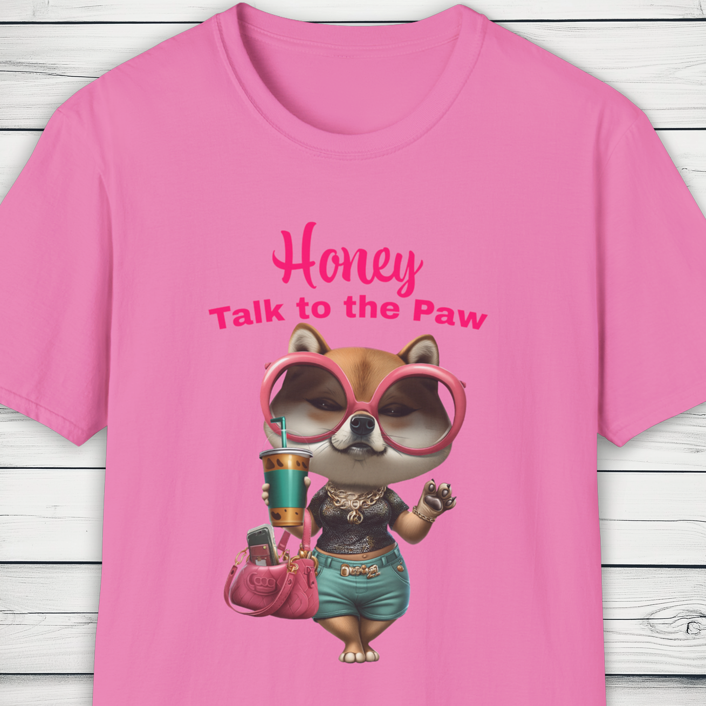 Honey Talk to the Paw – Sassy Shiba Inu Dog Graphic T-Shirt