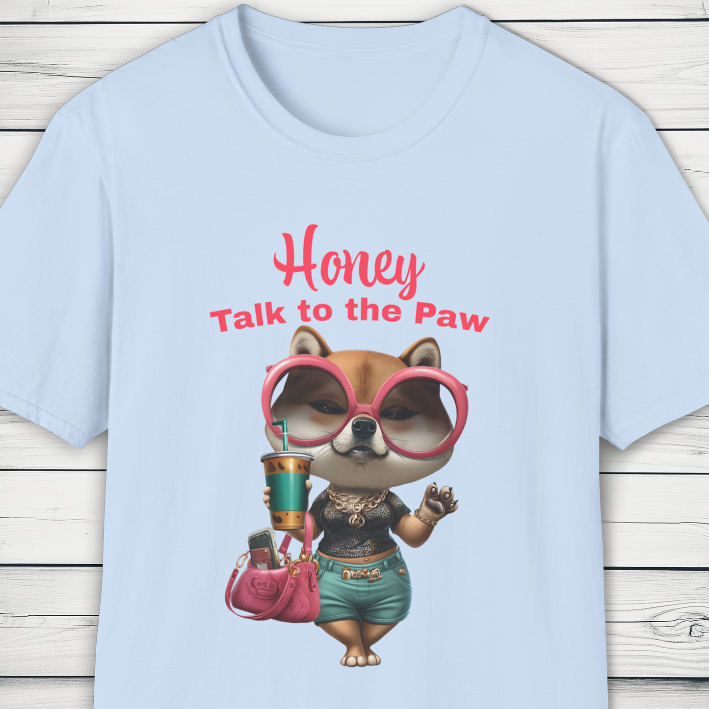 Honey Talk to the Paw – Sassy Shiba Inu Dog Graphic T-Shirt