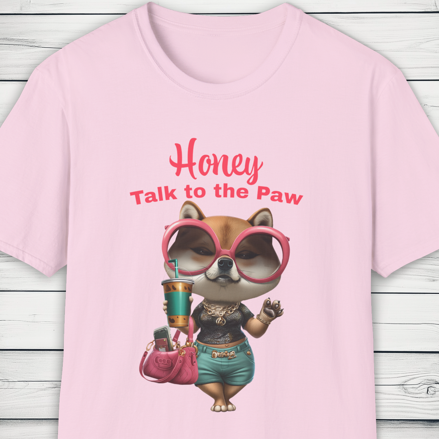 Honey Talk to the Paw – Sassy Shiba Inu Dog Graphic T-Shirt