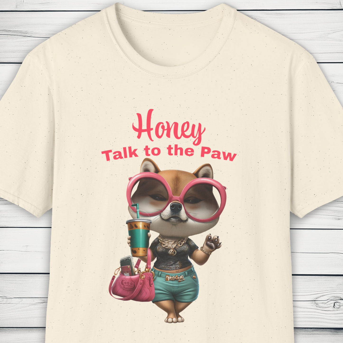 Honey Talk to the Paw – Sassy Shiba Inu Dog Graphic T-Shirt