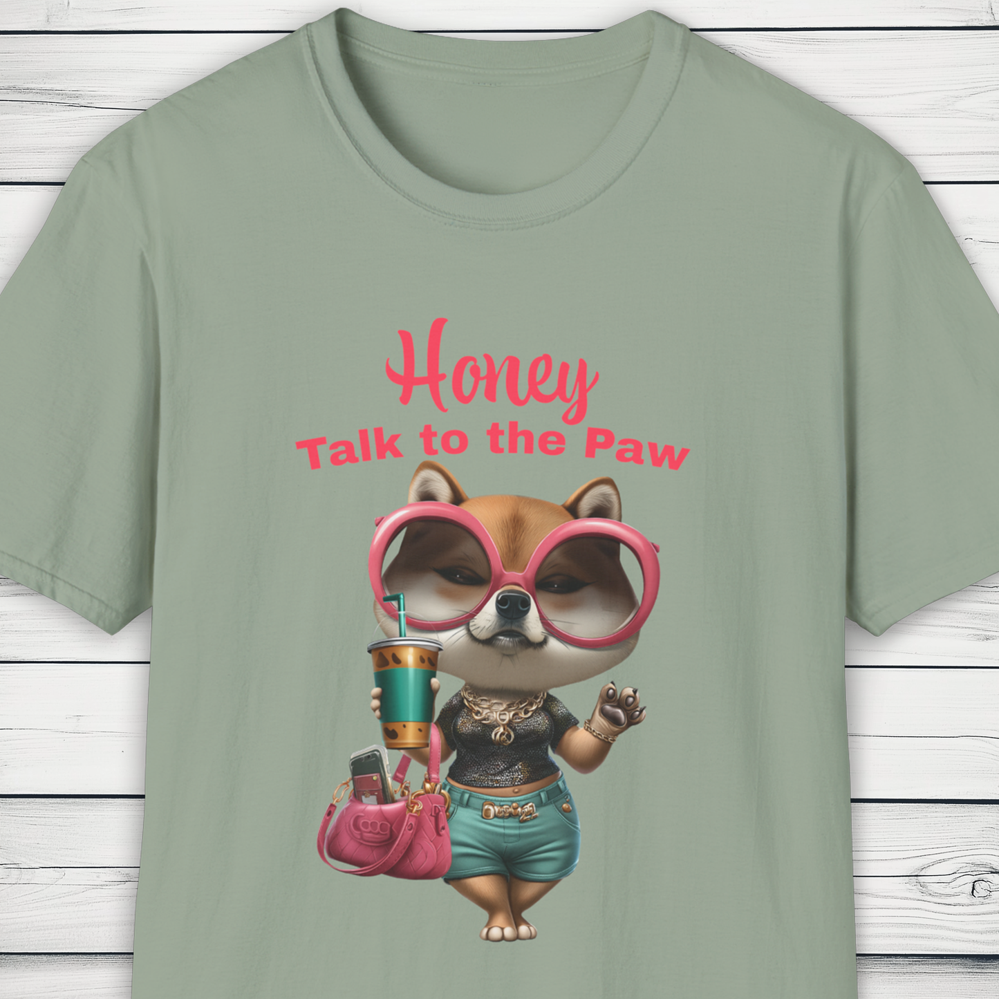 Honey Talk to the Paw – Sassy Shiba Inu Dog Graphic T-Shirt