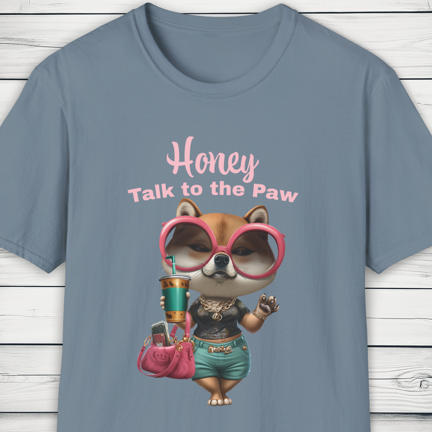 Honey Talk to the Paw – Sassy Shiba Inu Dog Graphic T-Shirt