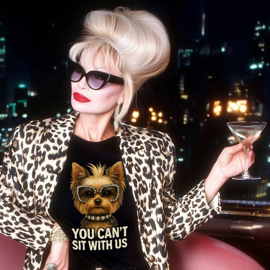 Yorkshire Terrier T-Shirt – "You Can’t Sit With Us" Dog Diva Tee