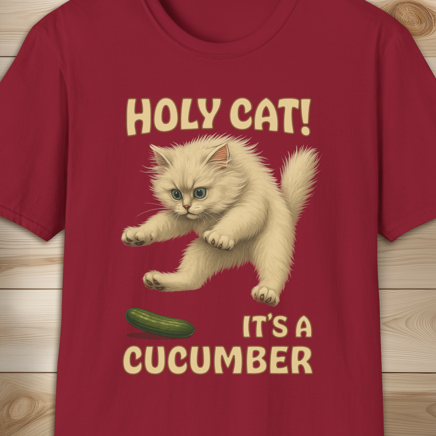 Holy Cat! It’s a Cucumber - Scared Cat T Shirt
