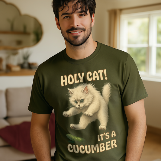 Holy Cat! It’s a Cucumber - Scared Cat T Shirt