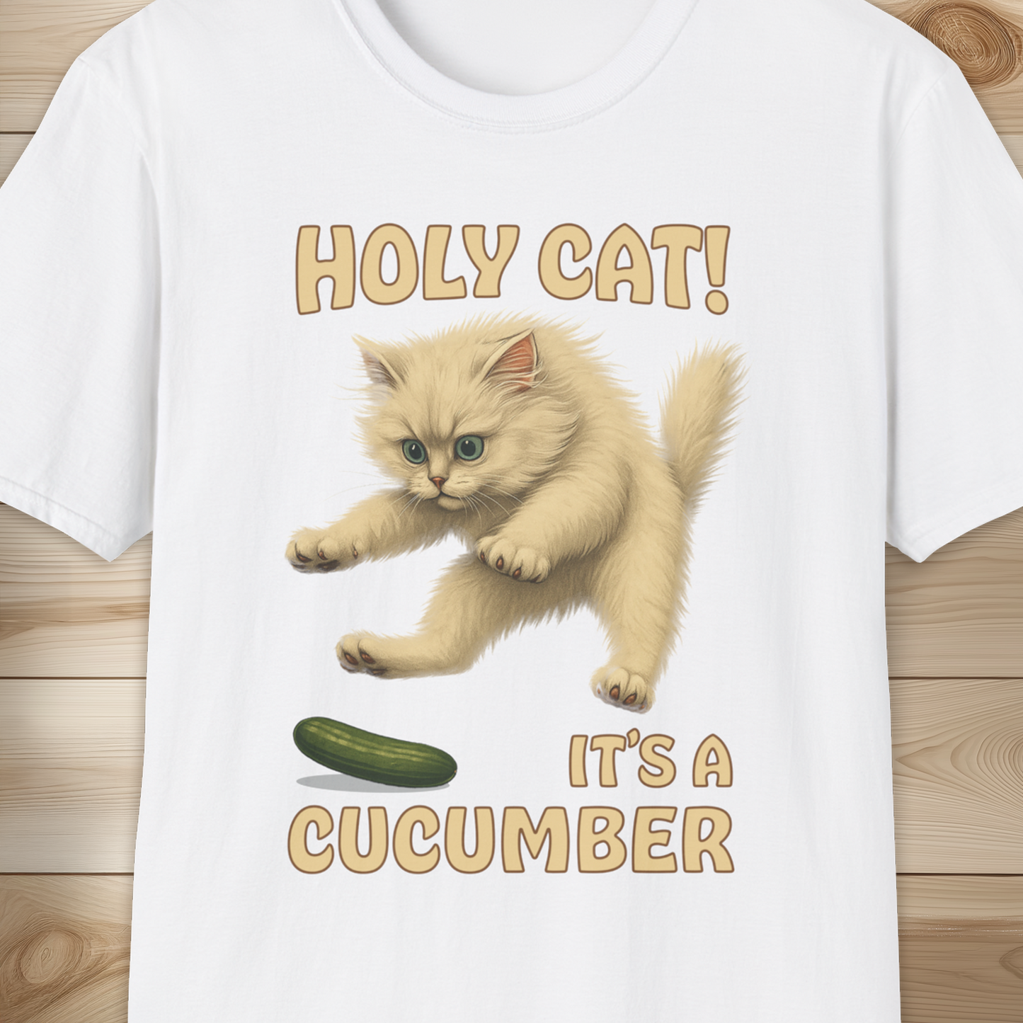 Holy Cat! It’s a Cucumber - Scared Cat T Shirt