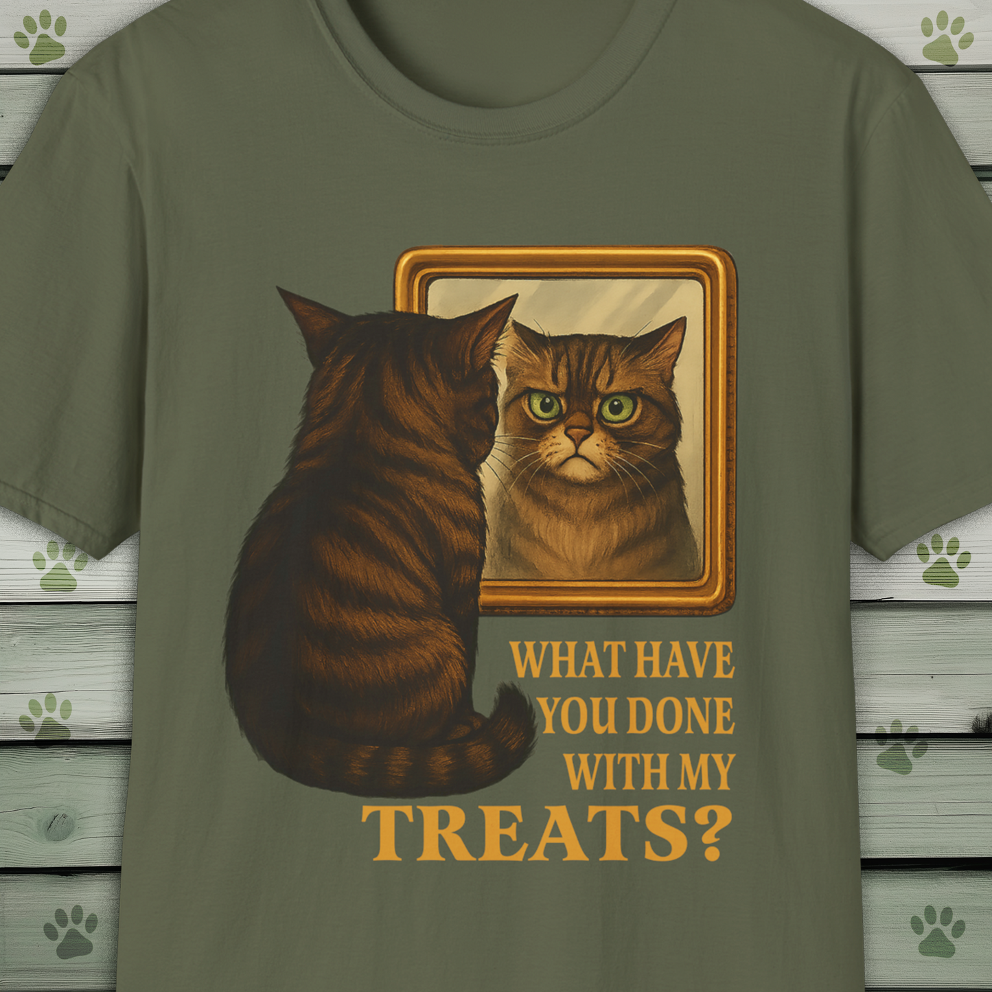 What Have You Done With My Treats? Funny Cat Mirror T-Shirt