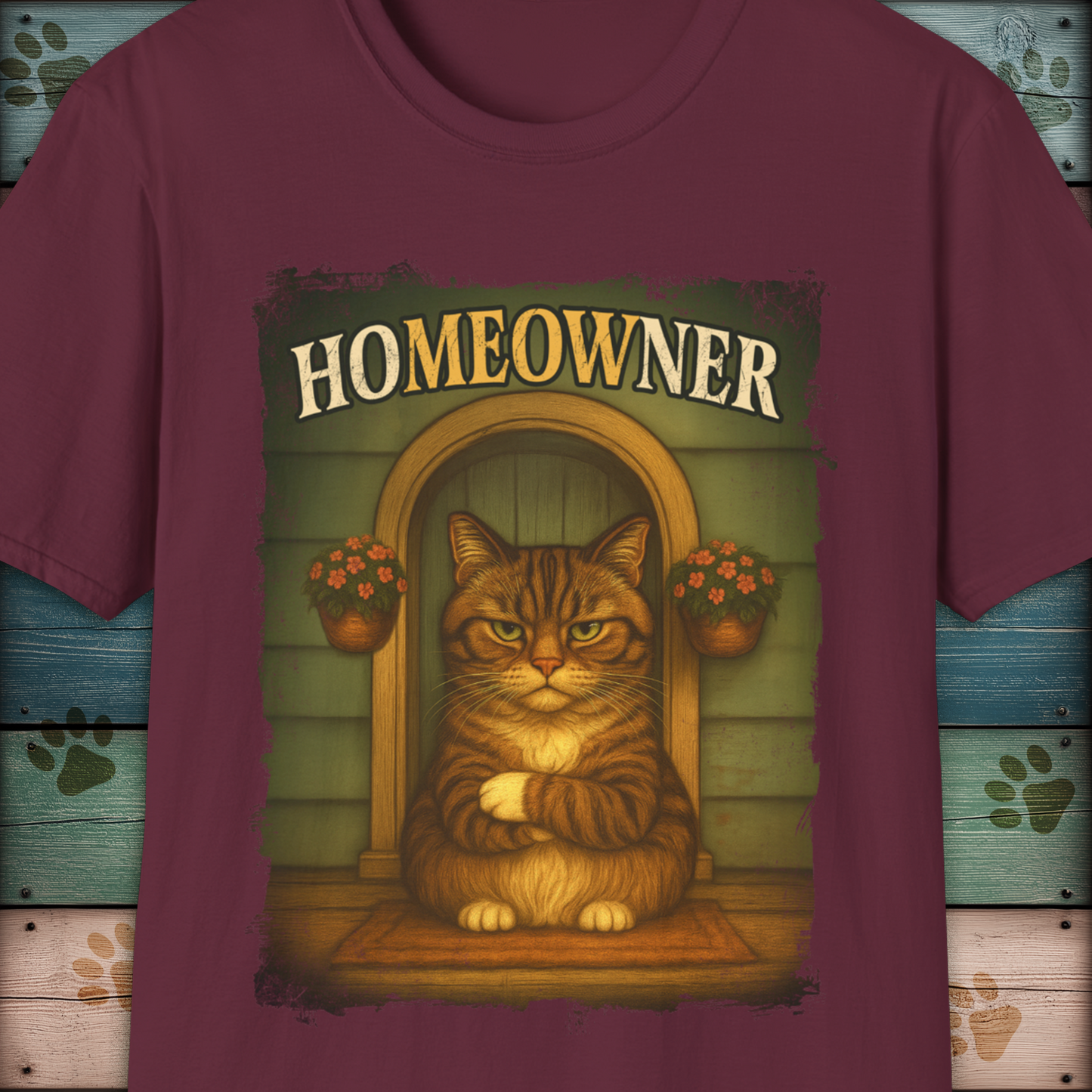 Grumpy Cat "HOMEOWNER" T-Shirt – Funny Tabby Cat Attitude Tee