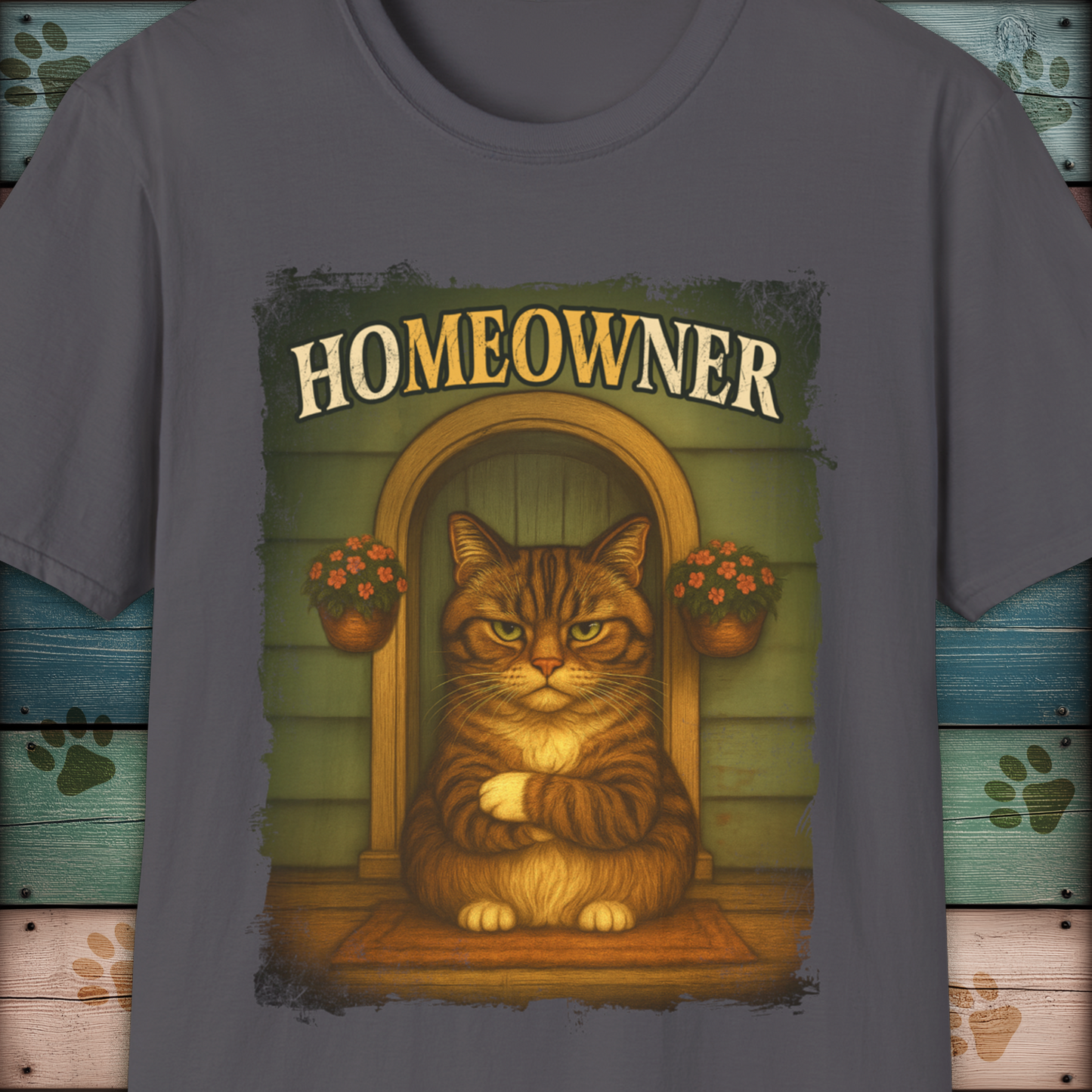 Grumpy Cat "HOMEOWNER" T-Shirt – Funny Tabby Cat Attitude Tee